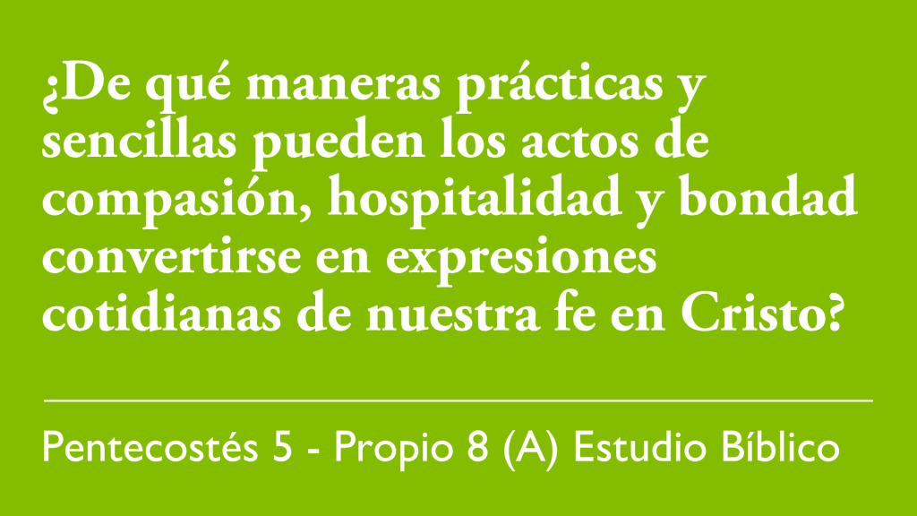 ¿De qué maneras prácticas y sencillas pueden los actos de compasión, hospitalidad y bondad convertirse en expresiones cotidianas de nuestra fe en Cristo?