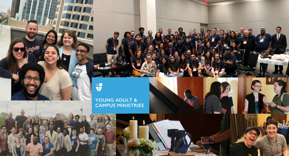 Photo collage for Young Adults and Campus Ministries of the Episcopal Church.